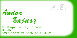 andor bajusz business card